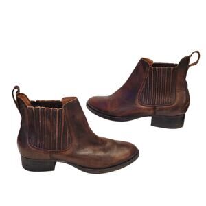 Ariat Weekender SZ 10B Boho Ankle Boot Bootie Chestnut Leather Pull On Western